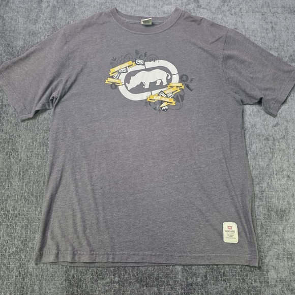 Ecko Unltd. Other - Vtg Y2K Exko Unlimited T Shirt Mens XL Gray Big Classic Logo Polycotton Hip Hop